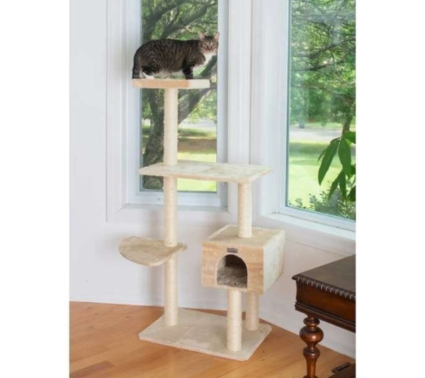 GleePet 57-Inch Cat Tree  Real Wood Cat Perches Bge