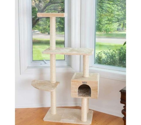 GleePet 57-Inch Cat Tree  Real Wood Cat Perches Bge