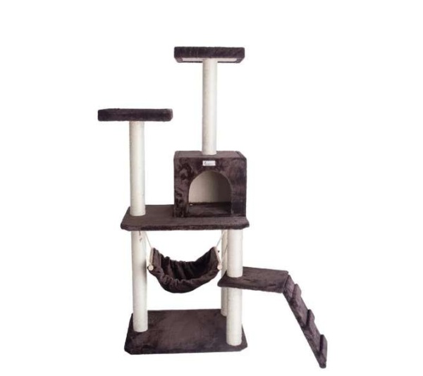 GleePet 57-Inch Cat Tree Real Wood Climber  With Four Levels