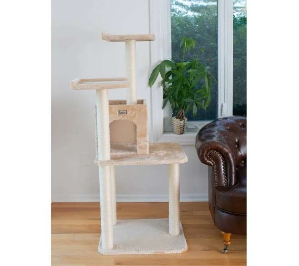 GleePet 57-Inch Height Cat Tree Two-Door Real Wood Condo Bge
