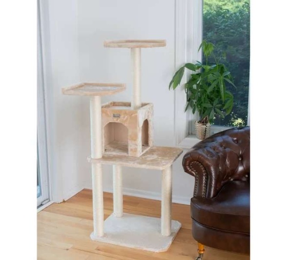GleePet 57-Inch Height Cat Tree Two-Door Real Wood Condo Bge