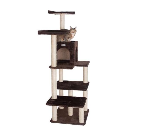 GleePet 66-Inch Cat Tree Real Wood Cat Climber W 4 Levels