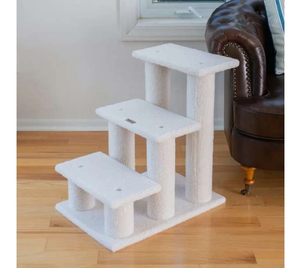 Real Wood 3 Step Cat Step Stairs Ramp,  25" Dogs Climber