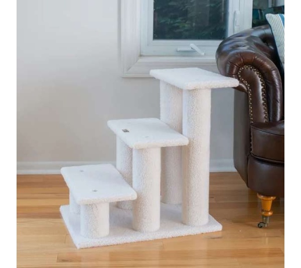 Real Wood 3 Step Cat Step Stairs Ramp,  25" Dogs Climber