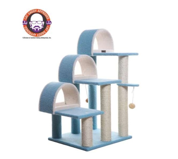 Real Wood 38" High Ivory Cat Step Stairs ramp, Cat Sratcher