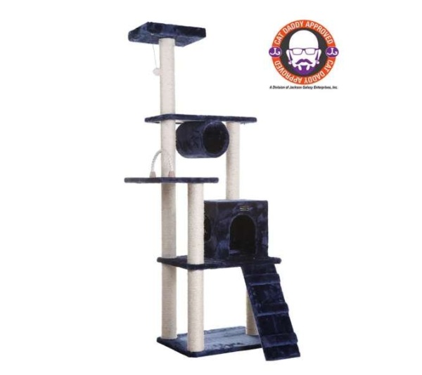 Real Wood 71" Navy Cat ClimbIng Tower Scratching Furniture