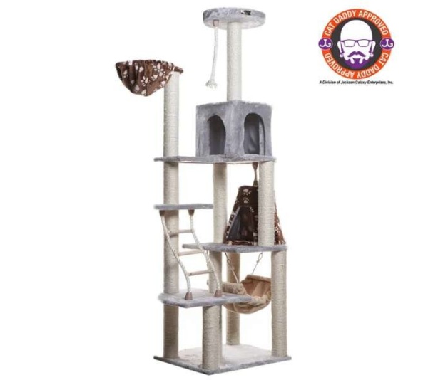 Real Wood Cat Climber Play House With Playhouse, Basket