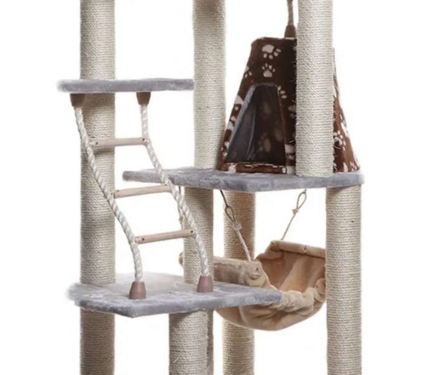 Real Wood Cat Climber Play House With Playhouse, Basket