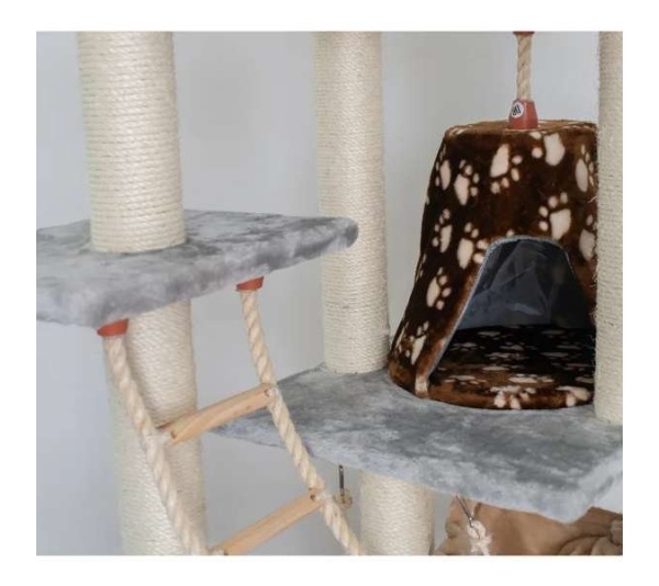 Real Wood Cat Climber Play House With Playhouse, Basket