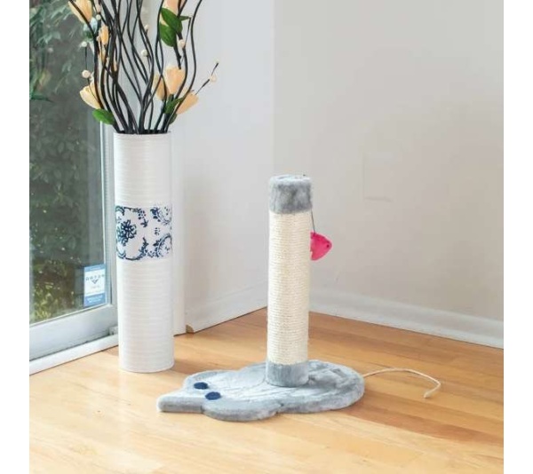 Real Wood Mouse Shape Cat Scratcher Toy, Kitty Sisal Post
