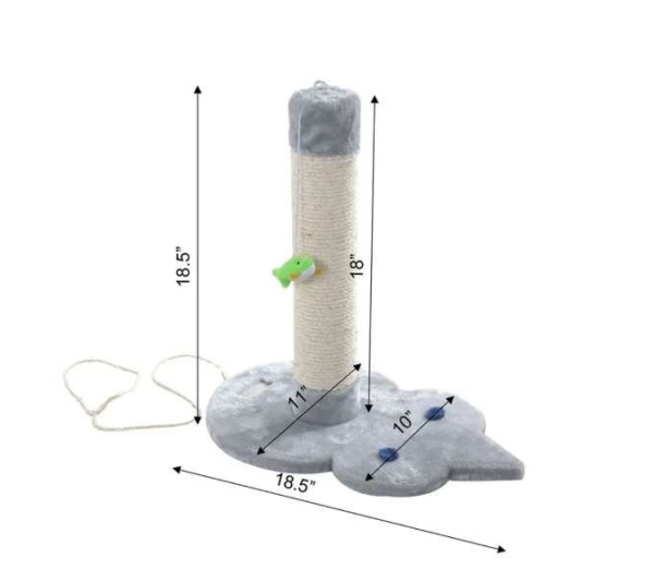 Real Wood Mouse Shape Cat Scratcher Toy, Kitty Sisal Post