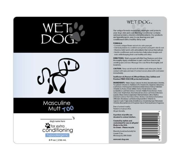 Wet Dog - Masculine Mutt Calming Conditioner for Dogs - 8 oz