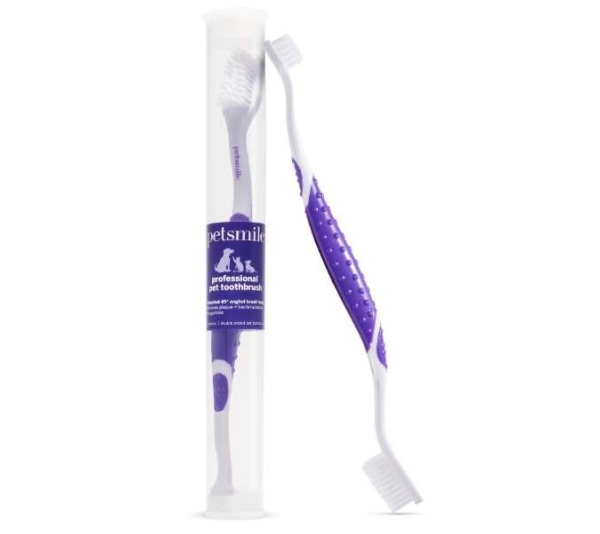 Professional Pet Toothbrush - Patented 45 Degree Dual-Ended Brush Head