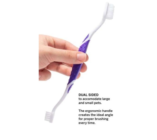 Professional Pet Toothbrush - Patented 45 Degree Dual-Ended Brush Head