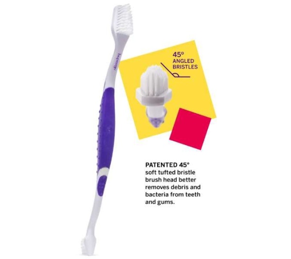 Professional Pet Toothbrush - Patented 45 Degree Dual-Ended Brush Head