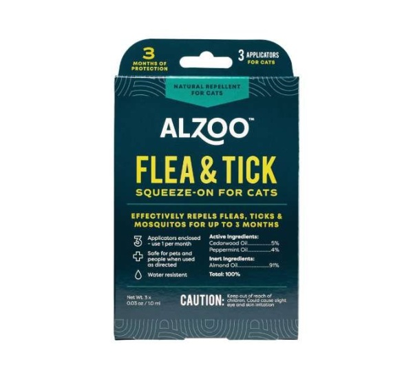 ALZOO Plant-Based Flea & Tick Repellent Squeeze-On Cat