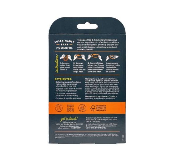 ALZOO Plant-Based Flea & Tick Collar Medium Dog - Medium