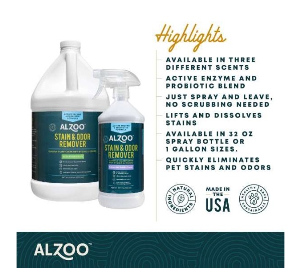 ALZOO Enzymatic Stain & Odor Remover Apple Blossom, 16oz - 16oz Apple Blossom