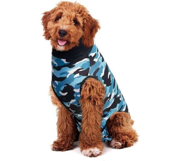 BLUE CAMO - Suitical Dog Recovery Suits - XXX Small