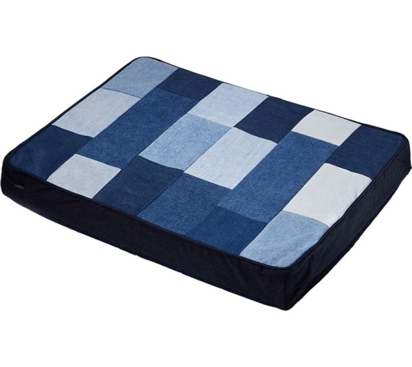 Indigo - Patched Denim Dog Bed - Medium