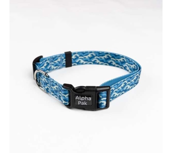 Tidal Pattern Dog Collar - Extra Large 1in wide by 20
