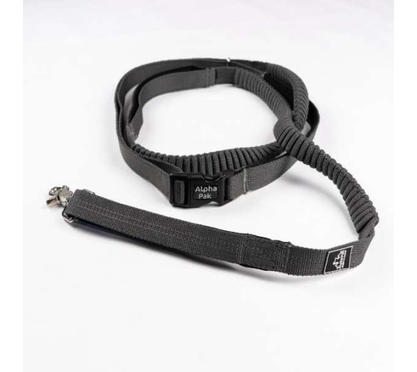Cascades Graphite Stretchable Runner Dog Leash - 7 to 11 feet when stretched.