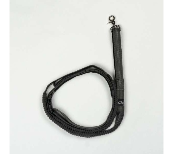 Cascades Graphite Stretchable Runner Dog Leash - 7 to 11 feet when stretched.