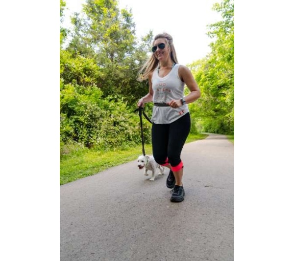 Cascades Graphite Stretchable Runner Dog Leash - 7 to 11 feet when stretched.