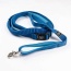 Cascades Metallic Blue Stretchable Runner Dog Leash - 6 to 10 feet when stretched.