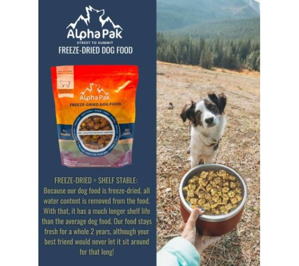 ALPHAPAK RAW FREEZE DRIED DOG FOOD 16 OZ