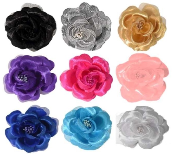 White - FL2001 | Pearl Rose Dog Pet Bow|Pets Ribbons