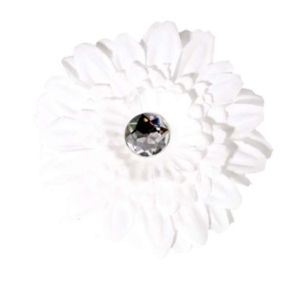 White - FL2002 | Daisy Flower Dog/ Cat Bow on Velcro Collar Attachment|Pets Ribbons