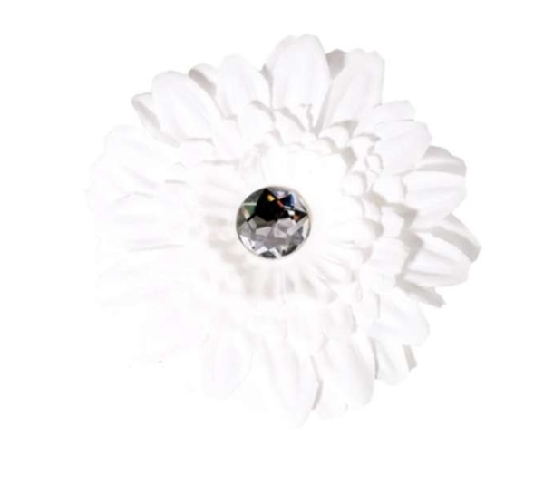 White - FL2002 | Daisy Flower Dog/ Cat Bow on Velcro Collar Attachment|Pets Ribbons