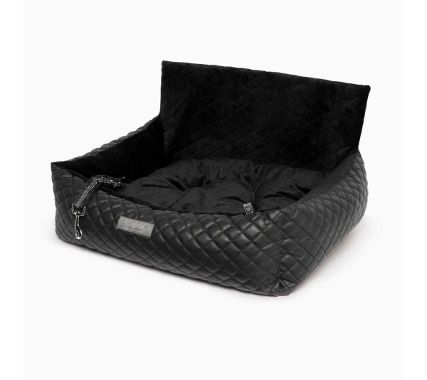 NANDOG Large Black Vegan Leather Car Seat