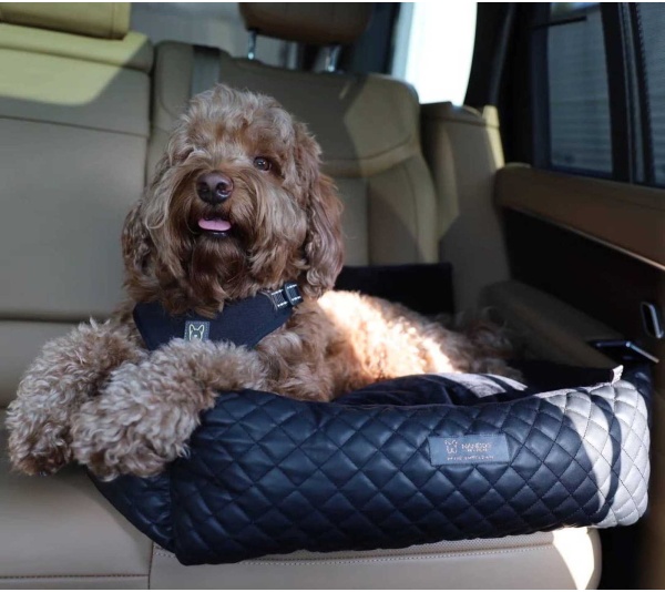 NANDOG Large Black Vegan Leather Car Seat