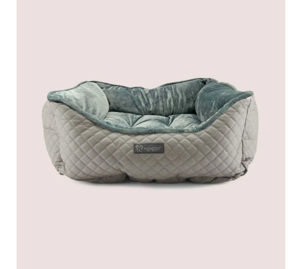 GREY - NANDOG Prive Collection Quilted Vegan Leather