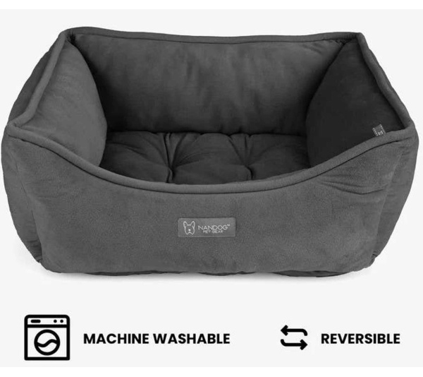 DARK GRAY - NANDOG Reversible Micro-Plush Fabric Pet Bed