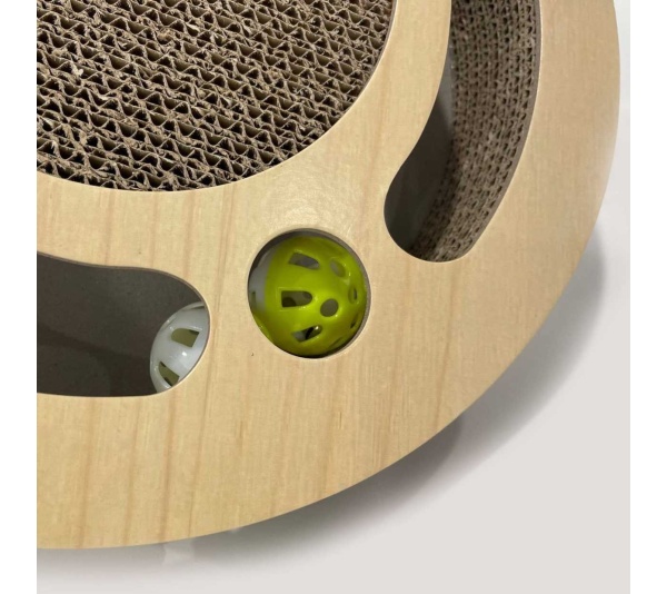 NANDOG Round Shape Open Play Set Wood Cat Scratcher