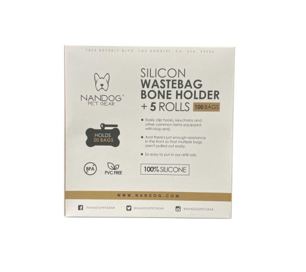 NANDOG Silicon Waste Bag Bone Holder Kit +5 Rolls