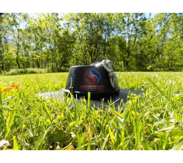 Double Dog Run Tangle-free Two Dog Tie Out Stake - Medium Dog Tie Out Stake - 700lbs