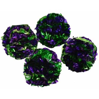 Amazing Pet Products Mylar Crinkle Balls Cat Toys 4pk 3.75cm