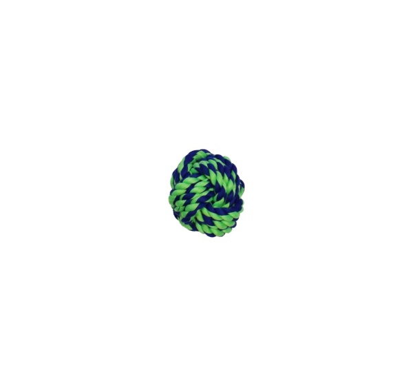 Blue / Green - Amazing Pet Products Rope Ball - 2.75"