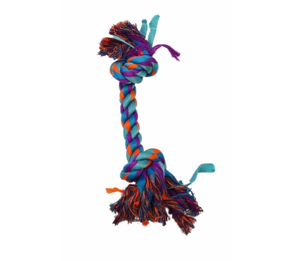 Turquoise - Amazing Pet Products Nylon Rope Bone  - 14"