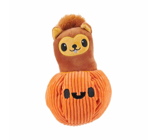 BARK Squirrel O' Lantern Plush Dog Toy Small