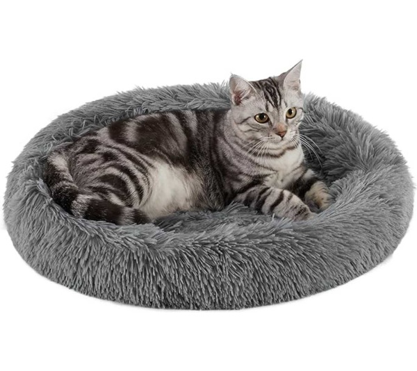 Grey - Best Friends by Sheri Cat Donut Bed  - 21x20