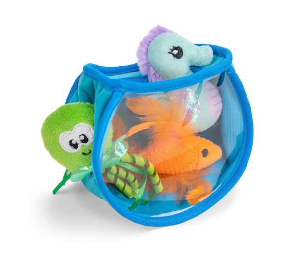 Catstages Hide & Seek Fish Bowl Cat Toy Blue