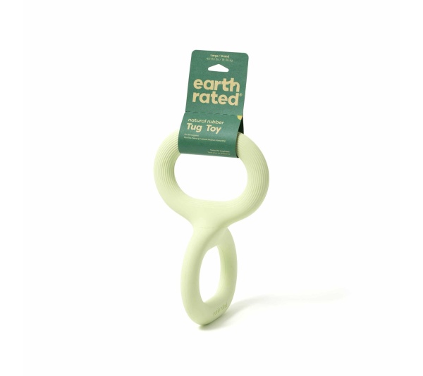 Green - Earth Rated Rubber Tug Dog Toy - Large
