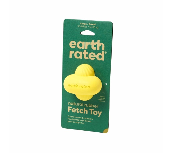 Yellow - Earth Rated Rubber Fetch Dog Toy - Large