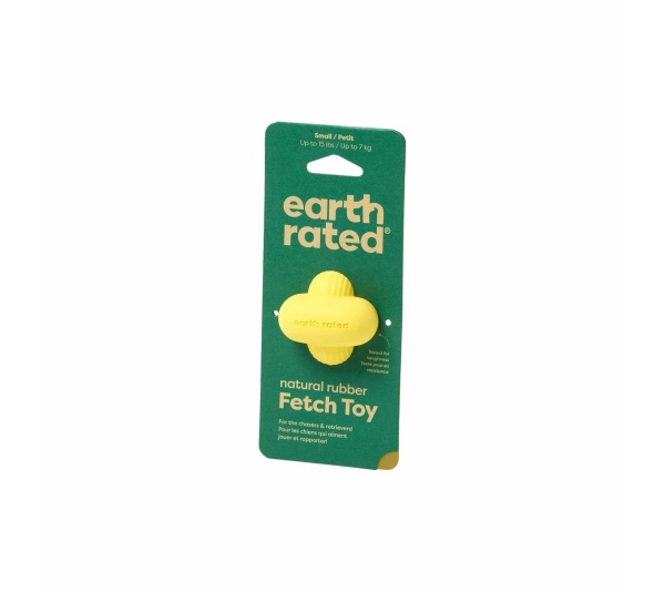 Yellow - Earth Rated Rubber Fetch Dog Toy  - Small
