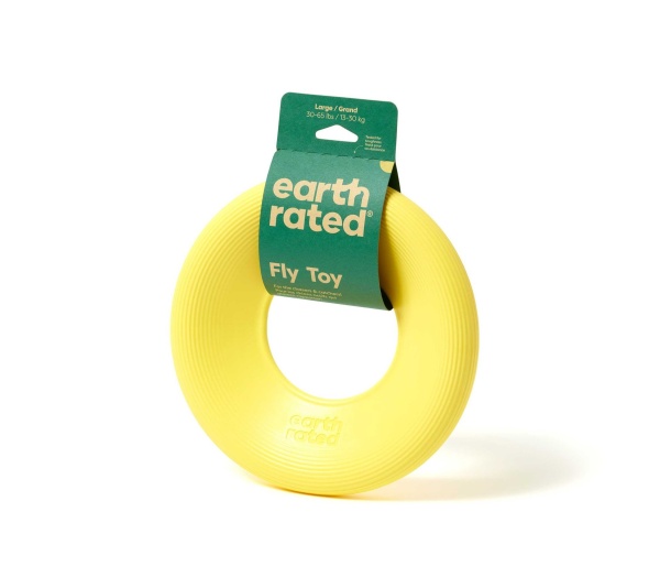 Yellow - Earth Rated TPE Flyer Dog Toy  - Large
